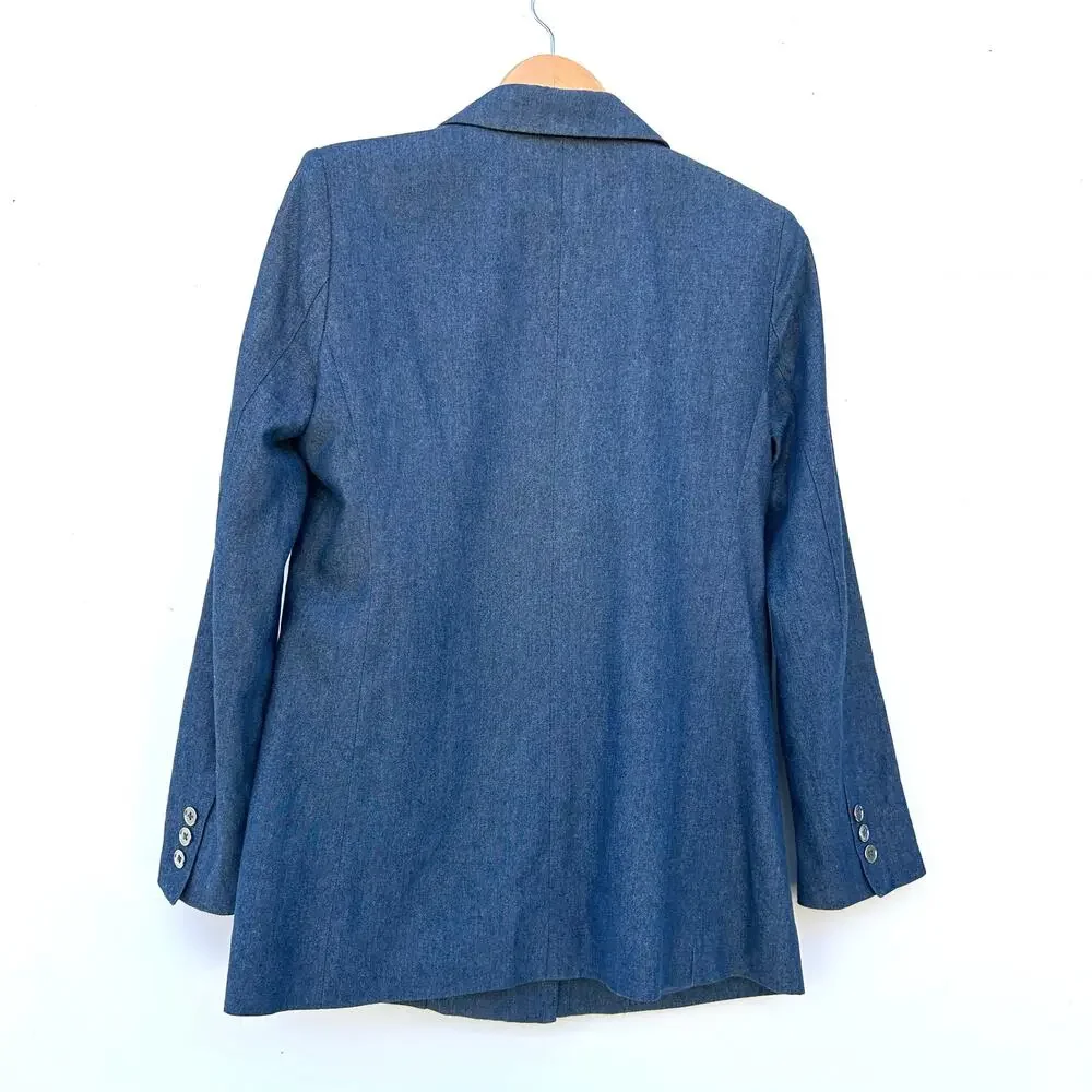 WeWoreWhat Downtown Blazer Jacket Houston Blue XS Structure Shoulders - Picture 4 of 11